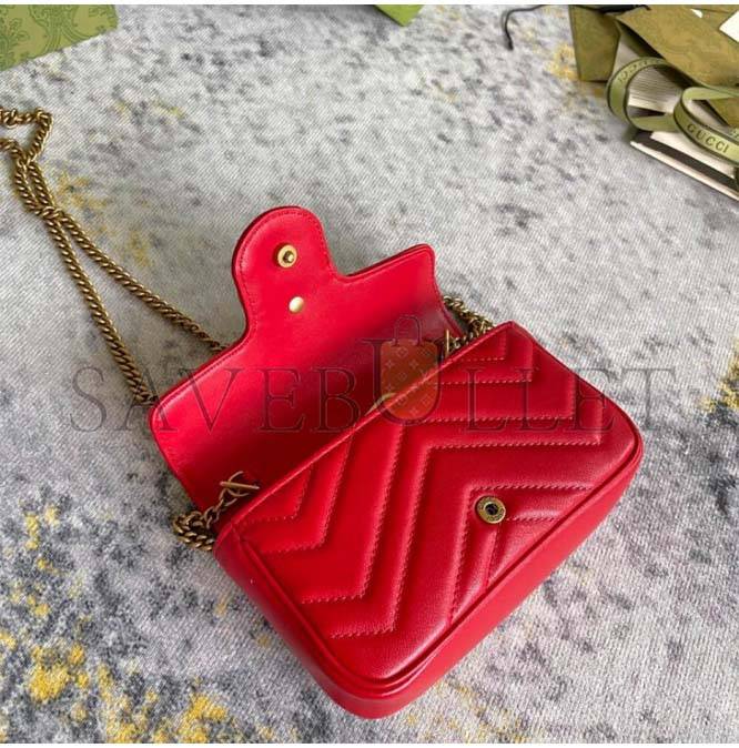 g*u*i marmont matelasse leather S*per mini bag 476433 (19.5*10.2*5.1cm)